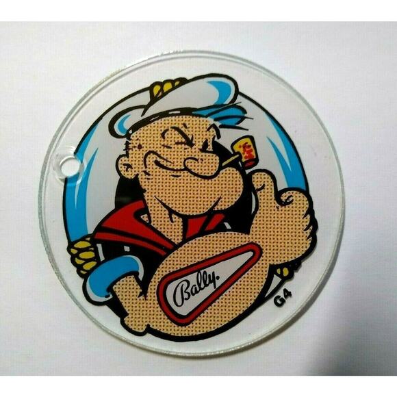 Popeye Pinball Plastic Keychain Game Promo 1993 Original NOS G4 Gift Idea - Picture 1 of 4